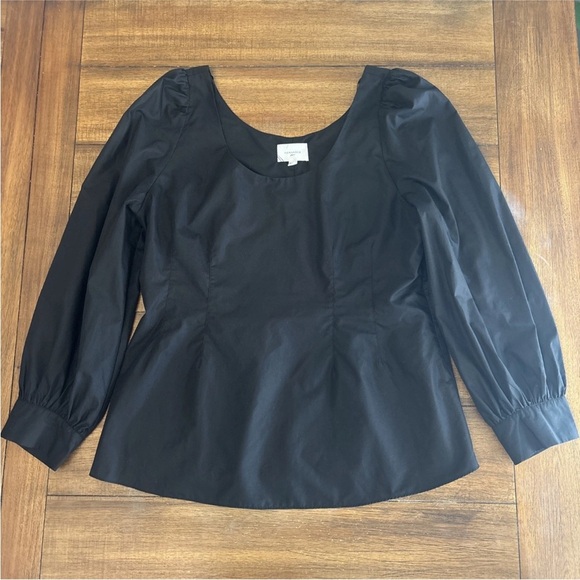 Tuckernuck Pomander Place Black Elevated Blouse 3X Long Sleeve - Picture 2 of 16